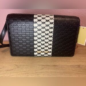 Michael Kors Black and White Crossbody Bag